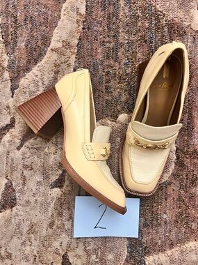 Sam Edelman “Quincy” Cream Leather Loafer Pump - $28